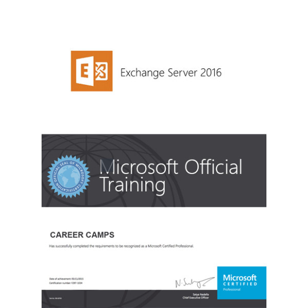 Mcse Productivity Exchange Server 2016 Certification Camp Career Camps Inc