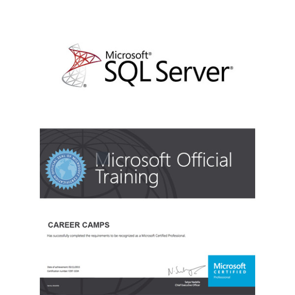 Mcsa sql 2016 database administration certification camp career camps